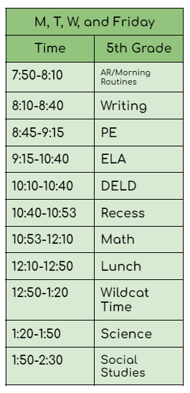 Schedule